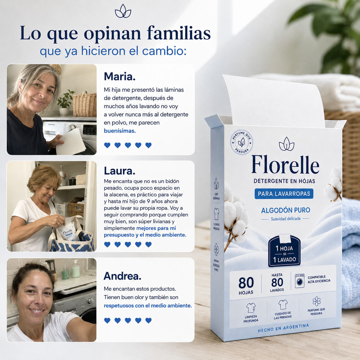 Detergente en Láminas para Ropa - Florelle