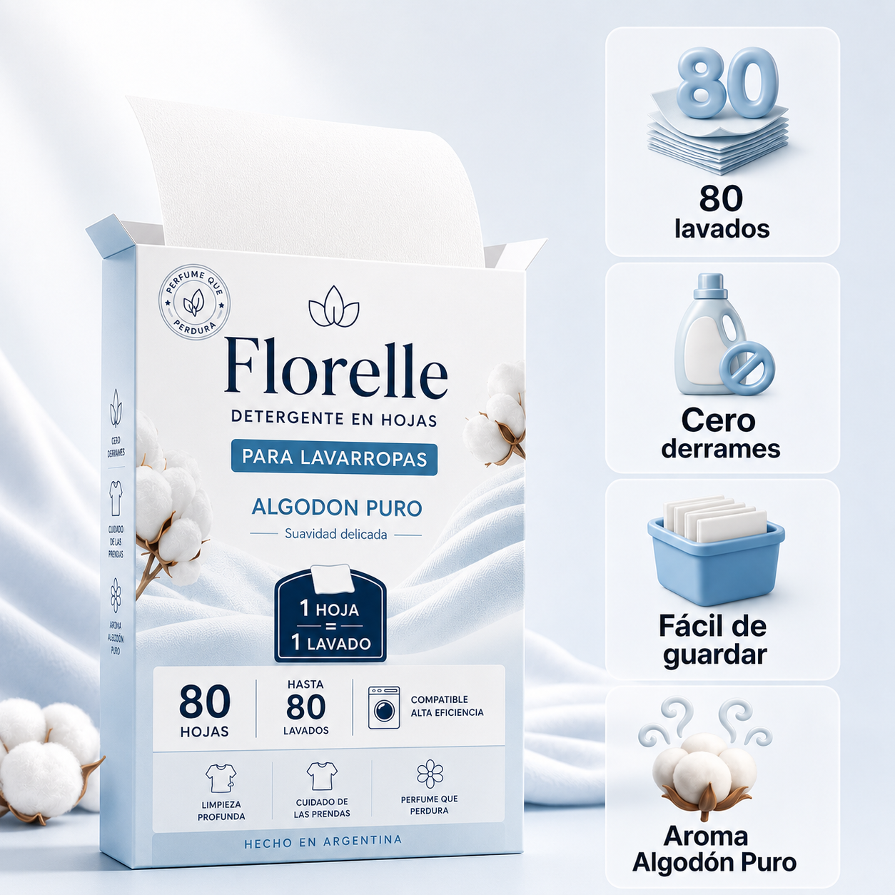 Detergente en Láminas para Ropa - Florelle
