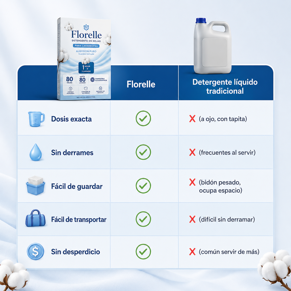 Detergente en Láminas para Ropa - Florelle