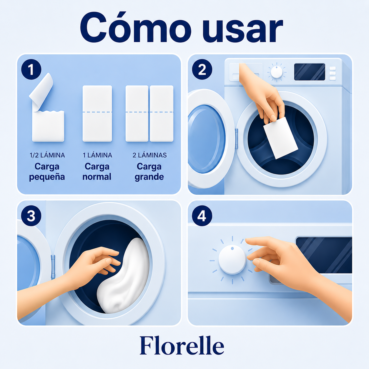 Detergente en Láminas para Ropa - Florelle