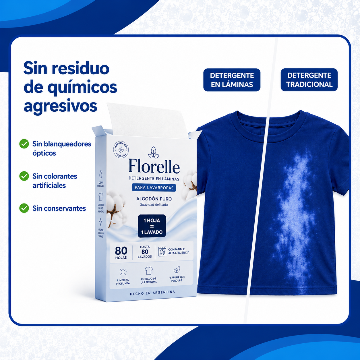 Detergente en Láminas para Ropa - Florelle